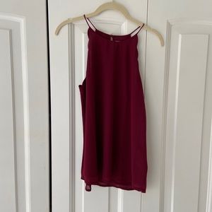 NORAH HALTER SPAGHETTI STRAP BLOUSE MAROON